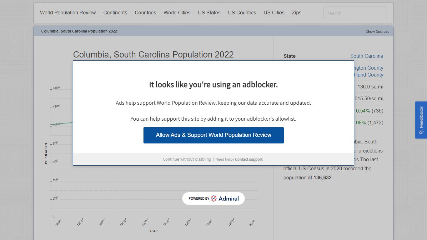 Columbia, South Carolina Population 2022 - worldpopulationreview.com